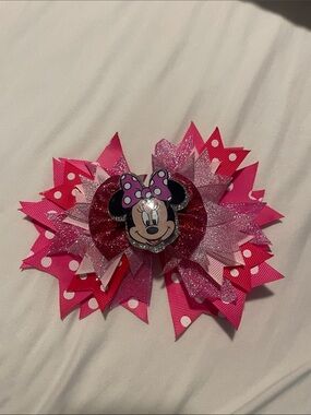 Disney Pink Minnie Mouse Layered Hair Bow